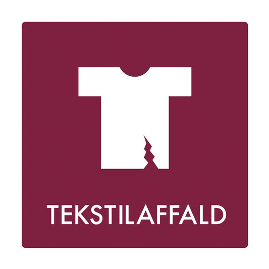 Klistermærke Tekstilaffald